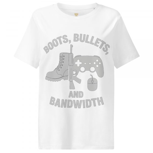 Boots, Bullets, and Bandwidth Women’s Ribbed Neck Tee | Organic | S-2X