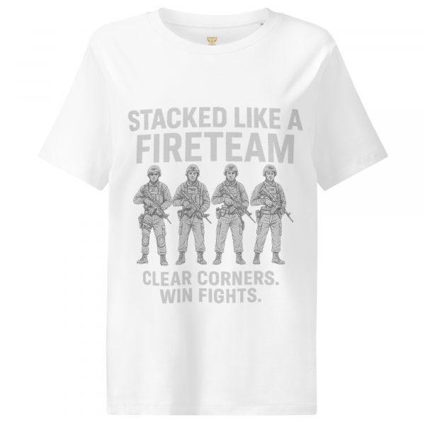 womens-organic-ribbed-neck-t-shirt-white-front-68c3a378515fa.jpg Stacked Like A Fireteam Women’s Ribbed Neck Tee | Organic | S-2X