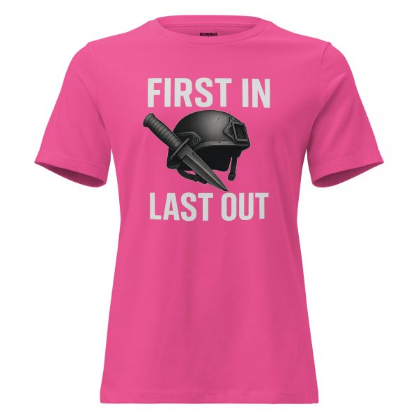 womens-relaxed-t-shirt-berry-front-68c37a590d15c.jpg First In Last Out Women's Relaxed Tee | Premium | S-3X