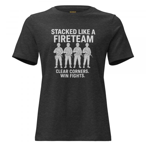womens-relaxed-t-shirt-dark-grey-heather-front-68c37b37b2dcb.jpg Stacked Like A Fireteam Women's Relaxed Tee | Premium | S-3X