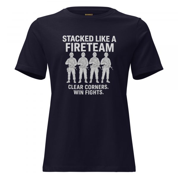 womens-relaxed-t-shirt-navy-front-68c37b37b0631.jpg Stacked Like A Fireteam Women's Relaxed Tee | Premium | S-3X
