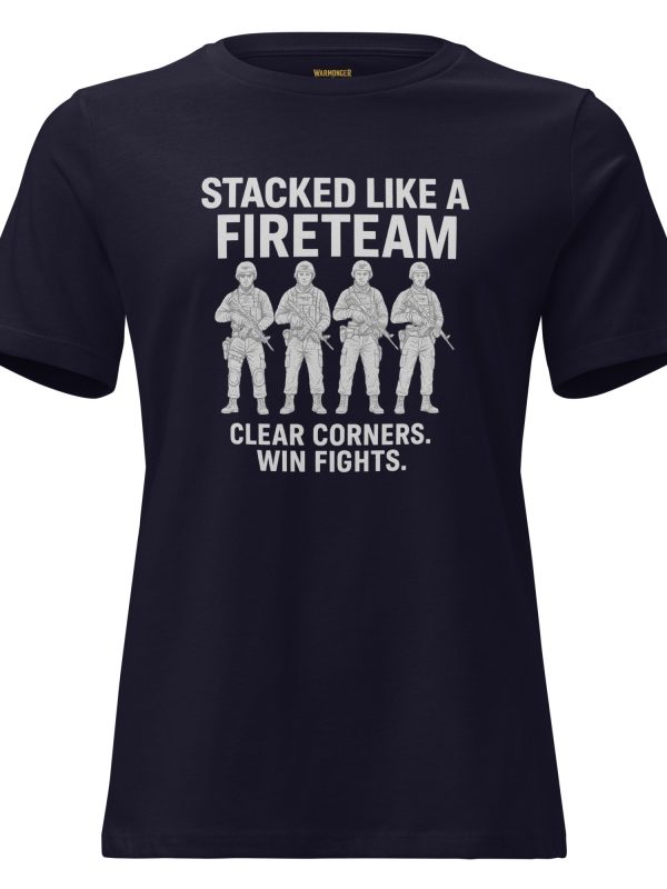 womens-relaxed-t-shirt-navy-front-68c37b37b0631.jpg Stacked Like A Fireteam Women's Relaxed Tee | Premium | S-3X