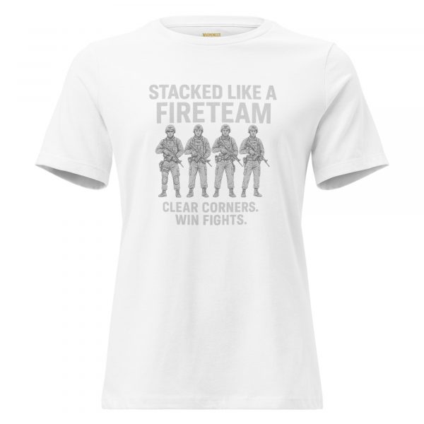 womens-relaxed-t-shirt-white-front-68c37b37c7bb3.jpg Stacked Like A Fireteam Women's Relaxed Tee | Premium | S-3X