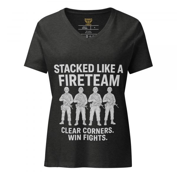 Stacked Like A Fireteam Women's Relaxed V-Neck | Premium | S-2X