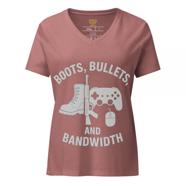 womens-relaxed-v-neck-t-shirt-heather-mauve-front-68c38854da8ff.jpg Boots, Bullets, and Bandwidth Women's Relaxed V-Neck | Premium | S-2X