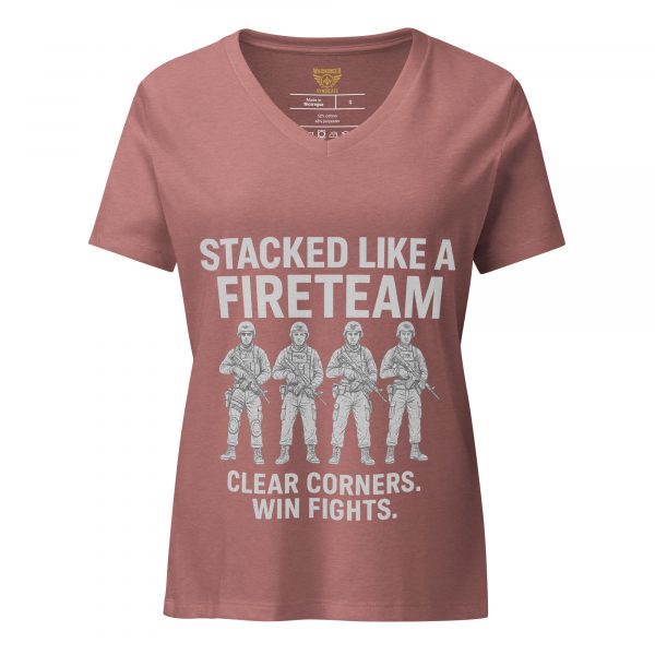 Stacked Like A Fireteam Women's Relaxed V-Neck | Premium | S-2X