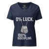 womens-relaxed-v-neck-t-shirt-heather-navy-front-68c3880f36829.jpg 0% Luck 100% Discipline Women's Relaxed V-Neck | Premium | S-2X