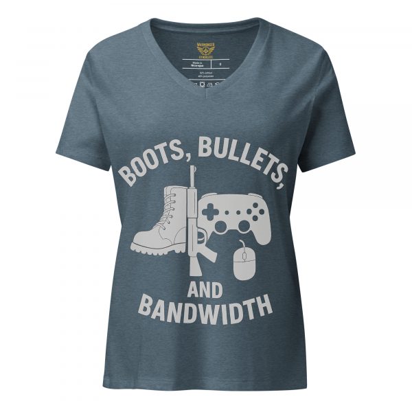 womens-relaxed-v-neck-t-shirt-heather-slate-front-68c38854d9292.jpg Boots, Bullets, and Bandwidth Women's Relaxed V-Neck | Premium | S-2X