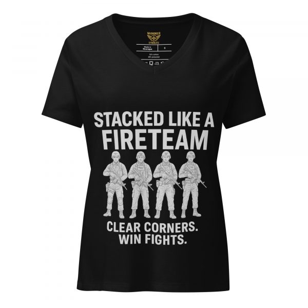 Stacked Like A Fireteam Women's Relaxed V-Neck | Premium | S-2X