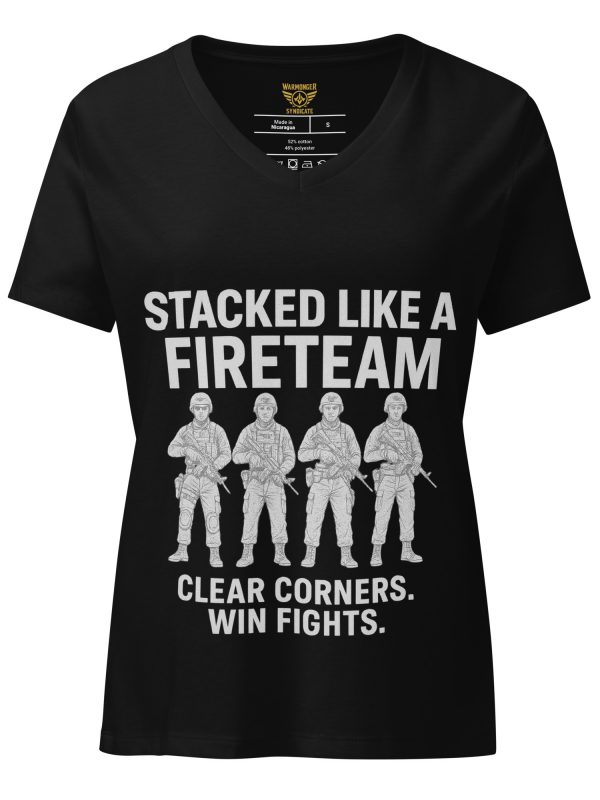 womens-relaxed-v-neck-t-shirt-solid-black-blend-front-68c3897eda197.jpg Stacked Like A Fireteam Women's Relaxed V-Neck | Premium | S-2X