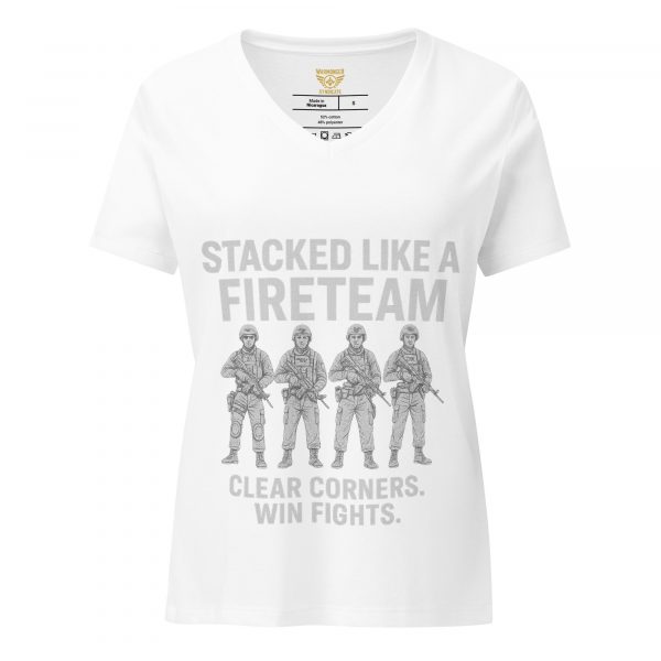 Stacked Like A Fireteam Women's Relaxed V-Neck | Premium | S-2X
