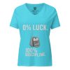 womens-relaxed-v-neck-t-shirt-turquoise-front-68c3880f3b4b0.jpg 0% Luck 100% Discipline Women's Relaxed V-Neck | Premium | S-2X