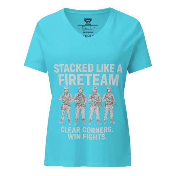 Stacked Like A Fireteam Women's Relaxed V-Neck | Premium | S-2X