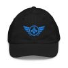 youth-baseball-cap-black-front-68bbb5d43e703.jpg Aqua Embroidered Logo Baseball Cap | Youth Classic
