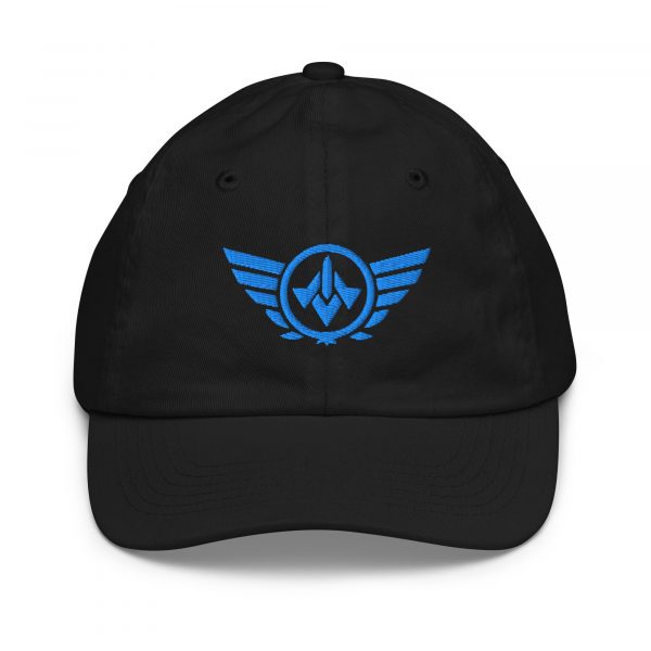 youth-baseball-cap-black-front-68bbb5d43e703.jpg Aqua Embroidered Logo Baseball Cap | Youth Classic