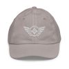 White Embroidered Logo Baseball Cap | Youth Classic