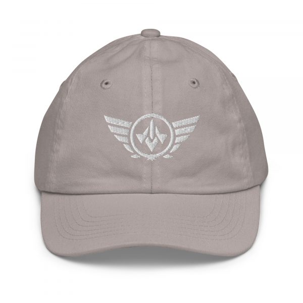 White Embroidered Logo Baseball Cap | Youth Classic