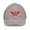 Red Embroidered Logo Baseball Cap | Youth Classic