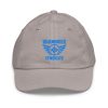 youth-baseball-cap-grey-front-68bc8b1d65b12.jpg Aqua Embroidered Brand Logo Baseball Cap | Youth Classic