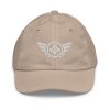 White Embroidered Logo Baseball Cap | Youth Classic