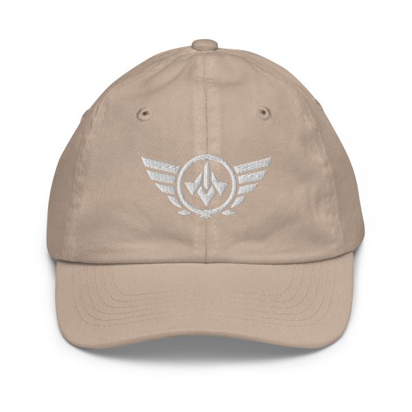White Embroidered Logo Baseball Cap | Youth Classic