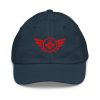 Red Embroidered Logo Baseball Cap | Youth Classic