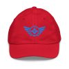 youth-baseball-cap-red-front-68bbb5d4406c8.jpg Aqua Embroidered Logo Baseball Cap | Youth Classic