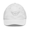 White Embroidered Logo Baseball Cap | Youth Classic