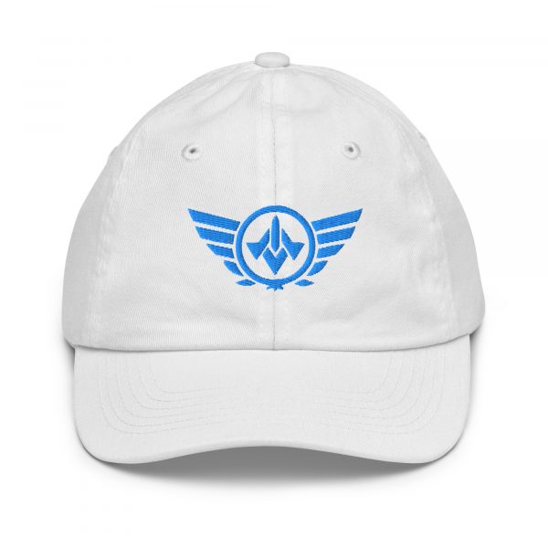 youth-baseball-cap-white-front-68bbb5d445c2e.jpg Aqua Embroidered Logo Baseball Cap | Youth Classic