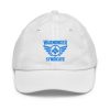 youth-baseball-cap-white-front-68bc8b1d6773b.jpg Aqua Embroidered Brand Logo Baseball Cap | Youth Classic