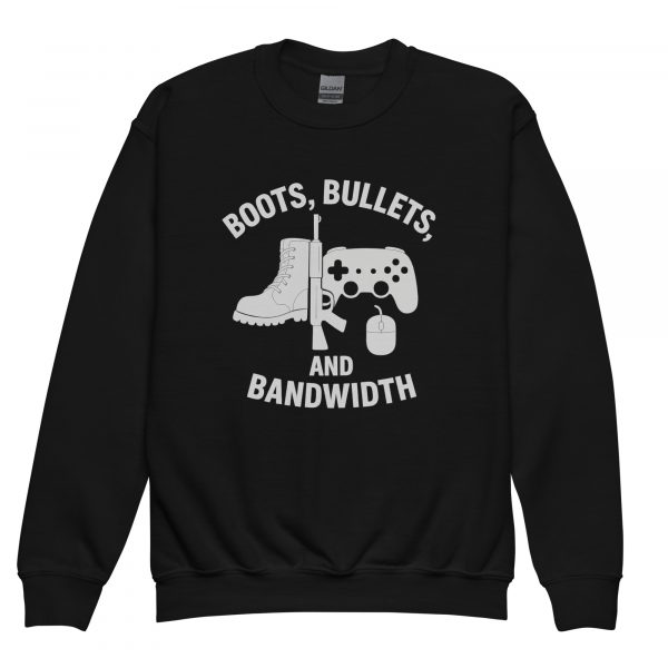 Boots, Bullets, and Bandwidth Crewneck | Youth Classic | XS-XL