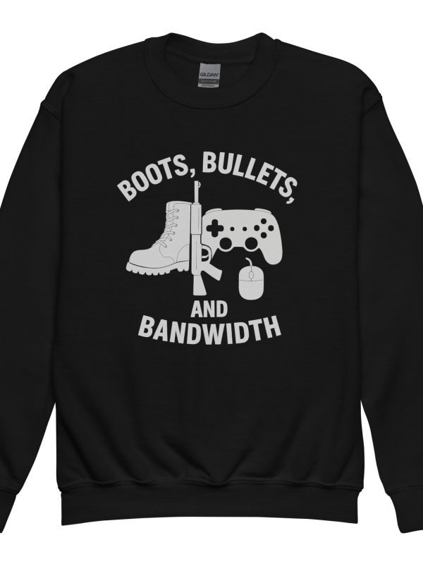 Boots, Bullets, and Bandwidth Crewneck | Youth Classic | XS-XL