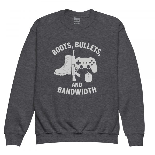 Boots, Bullets, and Bandwidth Crewneck | Youth Classic | XS-XL