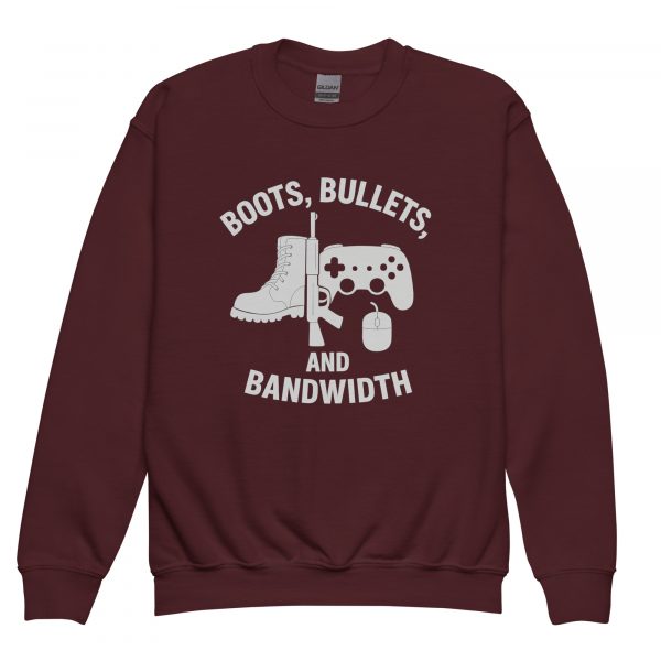 Boots, Bullets, and Bandwidth Crewneck | Youth Classic | XS-XL