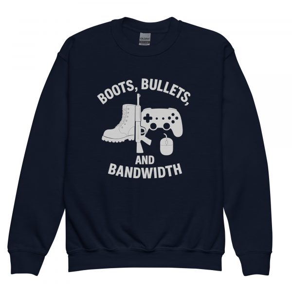 Boots, Bullets, and Bandwidth Crewneck | Youth Classic | XS-XL