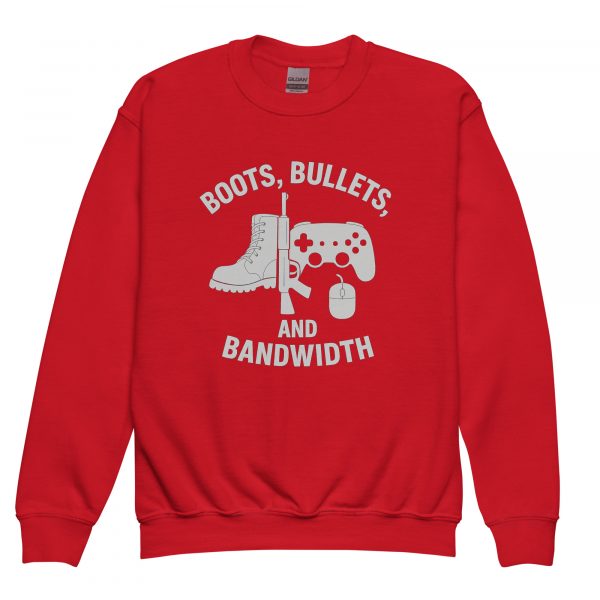 Boots, Bullets, and Bandwidth Crewneck | Youth Classic | XS-XL