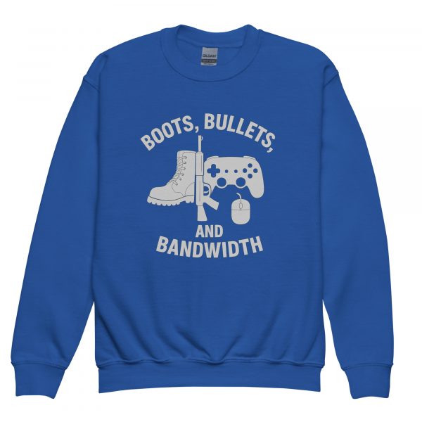 Boots, Bullets, and Bandwidth Crewneck | Youth Classic | XS-XL