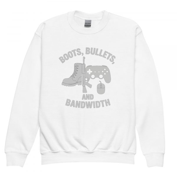 Boots, Bullets, and Bandwidth Crewneck | Youth Classic | XS-XL