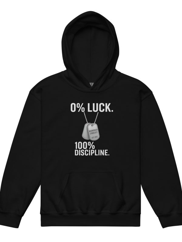 0% Luck 100% Discipline Hoodie | Youth Classic | XS-XL