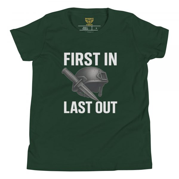 youth-staple-tee-forest-front-68bb822f2bff9.jpg First In First Out Tee | Youth Premium | S-XL