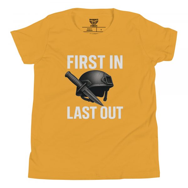 youth-staple-tee-mustard-front-68bb822f3133a.jpg First In First Out Tee | Youth Premium | S-XL